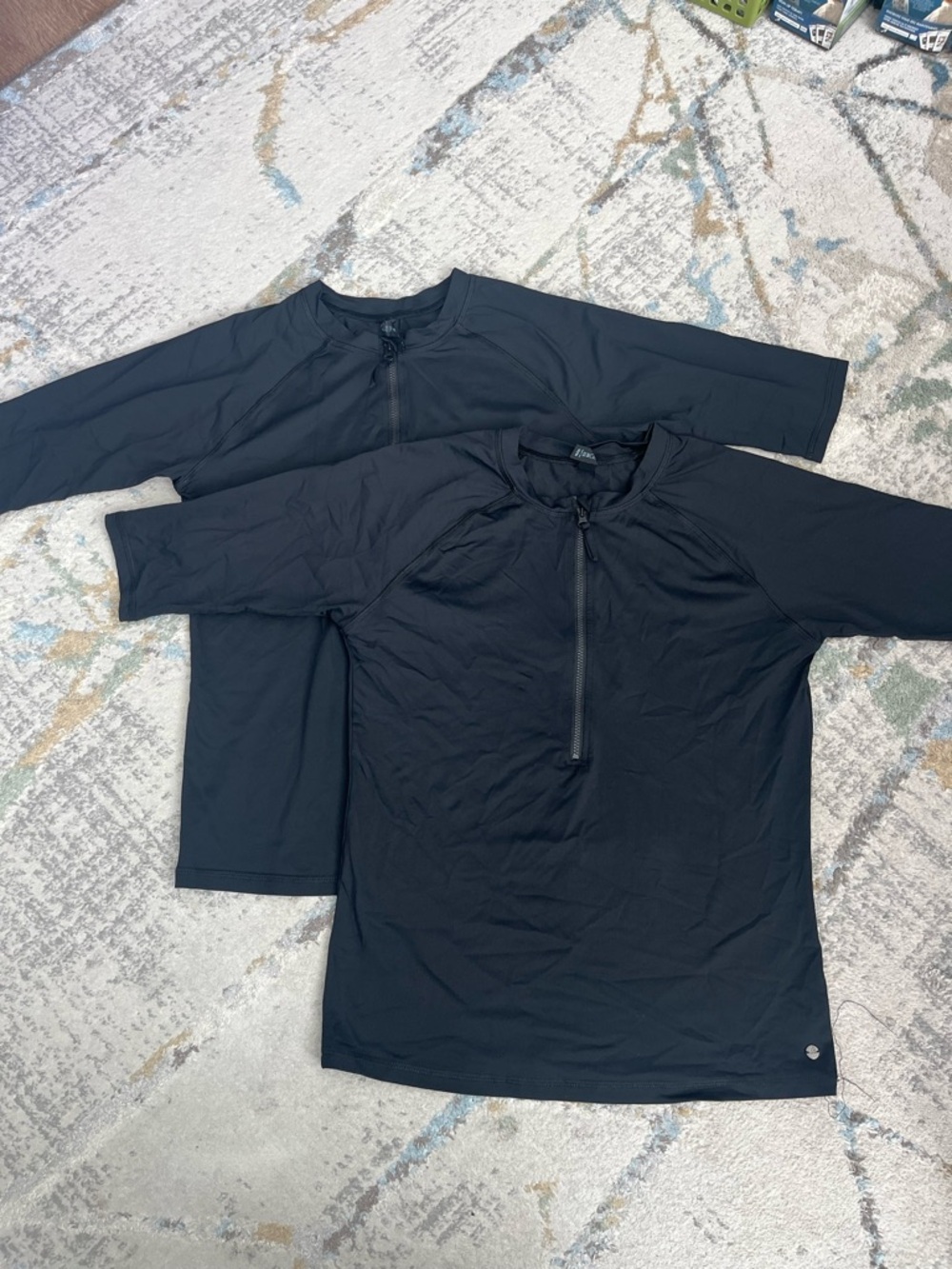 Women’s RIPZONE SHORELINE Black Zip-Front Swim Shirt - Set of 2